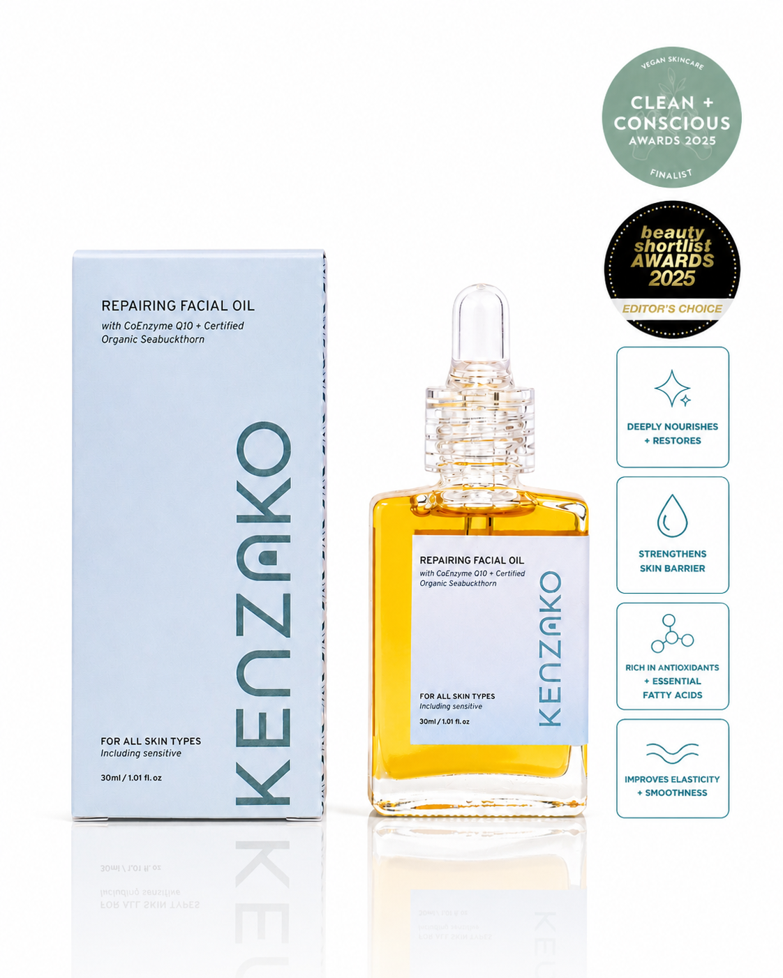Repairing Face Oil | Organic Face Oil with CoQ10, Vitamins A, C & E