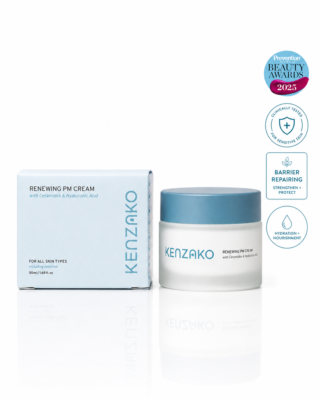 Award-Winning Renewing PM Cream | Triple Ceramide Night Moisturiser with Hyaluronic Acid