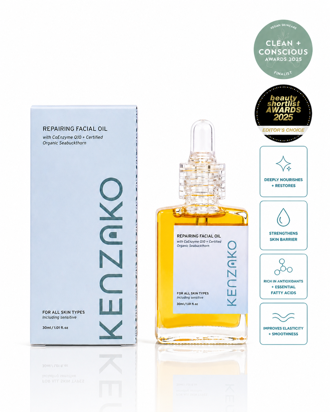 Repairing Face Oil - Organic Anti-aging Face Oil CoQ10 Vitamin A C &amp; E