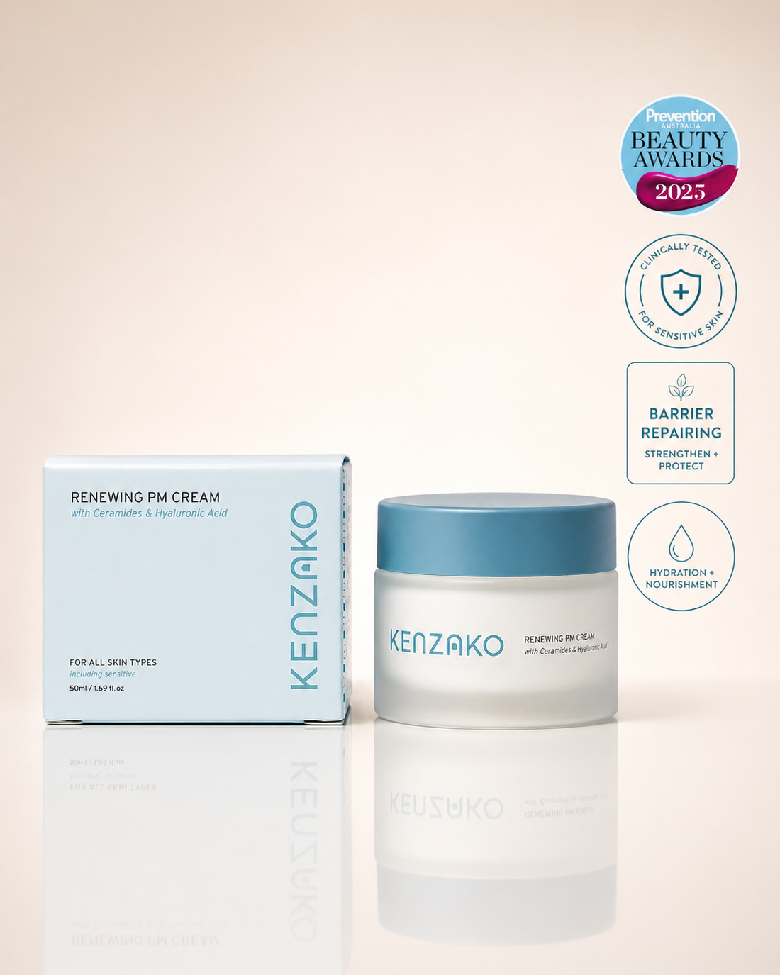 Renewing PM Cream - Triple Ceramides Hyaluronic Acid Night Moisturiser